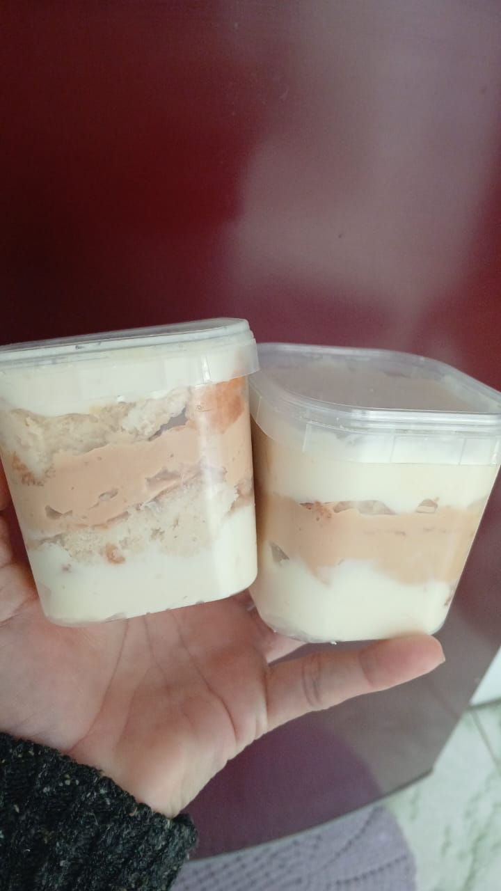 Bolo em pote sabor creme de doce leite